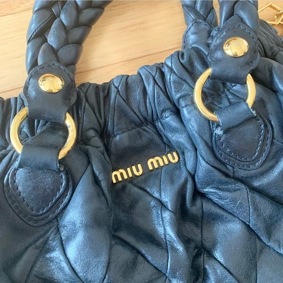 Miu Miu black Harlequin Patchwork Boho Bag - Picture 2 of 12